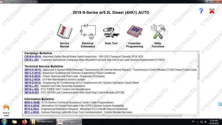 Isuzu diagnostic service system full